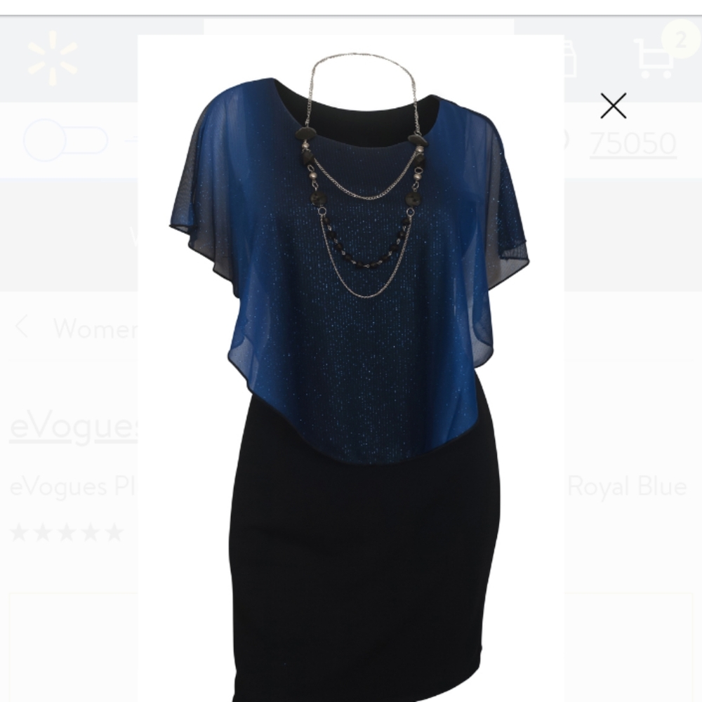Navy blue & black glittery dress